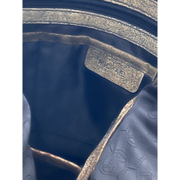 Michael Kors Jessica Expandable Distressed Brown Leather Bag Handbag Purse Tote - Picture 11 of 11